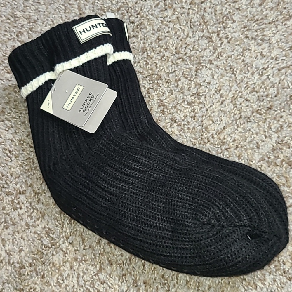Hunter Black and White Slipper Socks